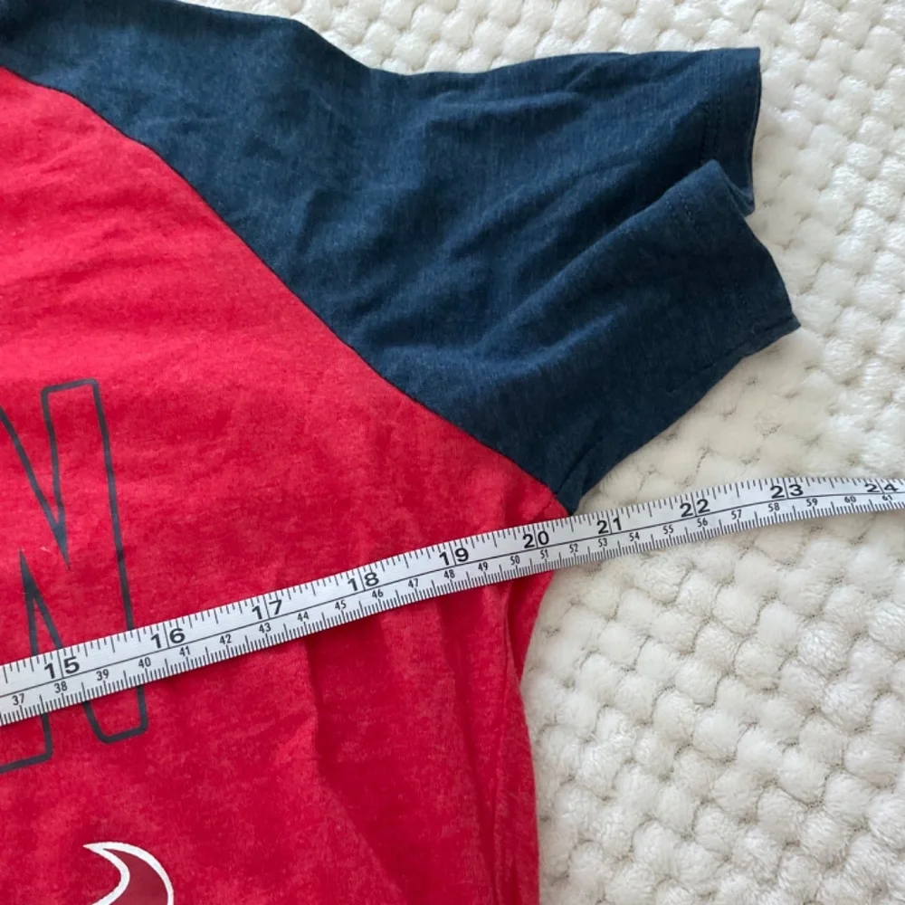 NFL Houston Texans Raglan V-Neck Knit Nightshirt - Red‎ and Blue - Size Large